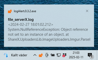 LogAlert notification